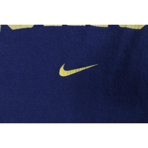 Vtg Nike Mens S Travis Scott Center Swoosh University of Michigan T-Shirt Blue - Picture 5 of 16